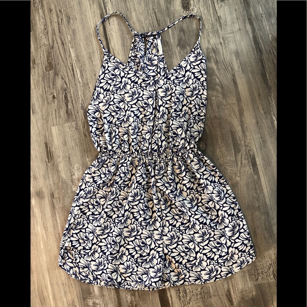 Blue & White Patterned Romper
